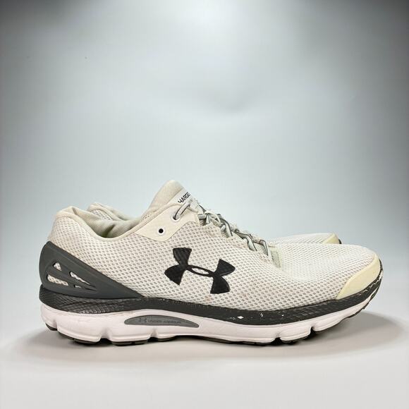Under Armour Charged Gemini White Gray Running Shoes 3023276-100 Men's Size 12 - Picture 1 of 11